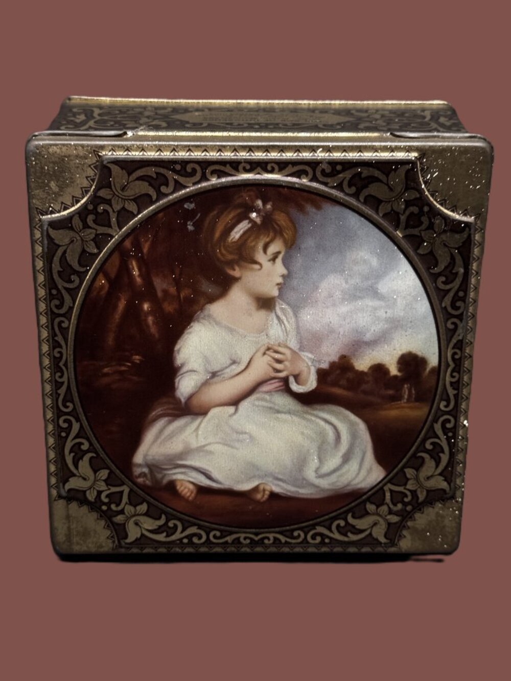 Thorne's The Age of Innocence Confectionary Tin Box, England Vintage Circa 1930s